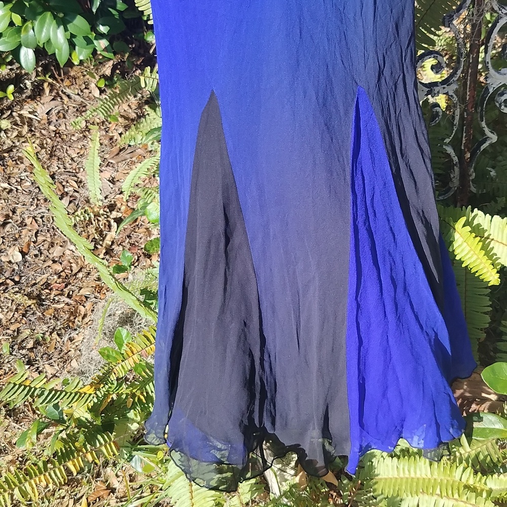 Cache '90s vintage, pre y2k blue ombre Grecian halter dress size 2 - Picture 4 of 7